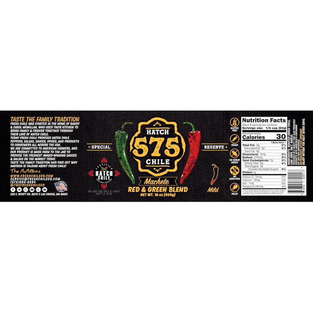 575 Machete Hatch Red & Green Blend (Mild) - The Fresh Chile Company