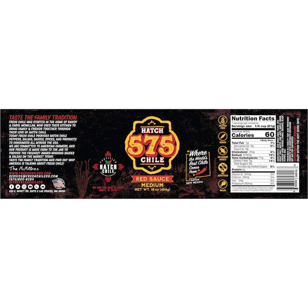 575 Hatch Red Chile Sauce - The Fresh Chile Company