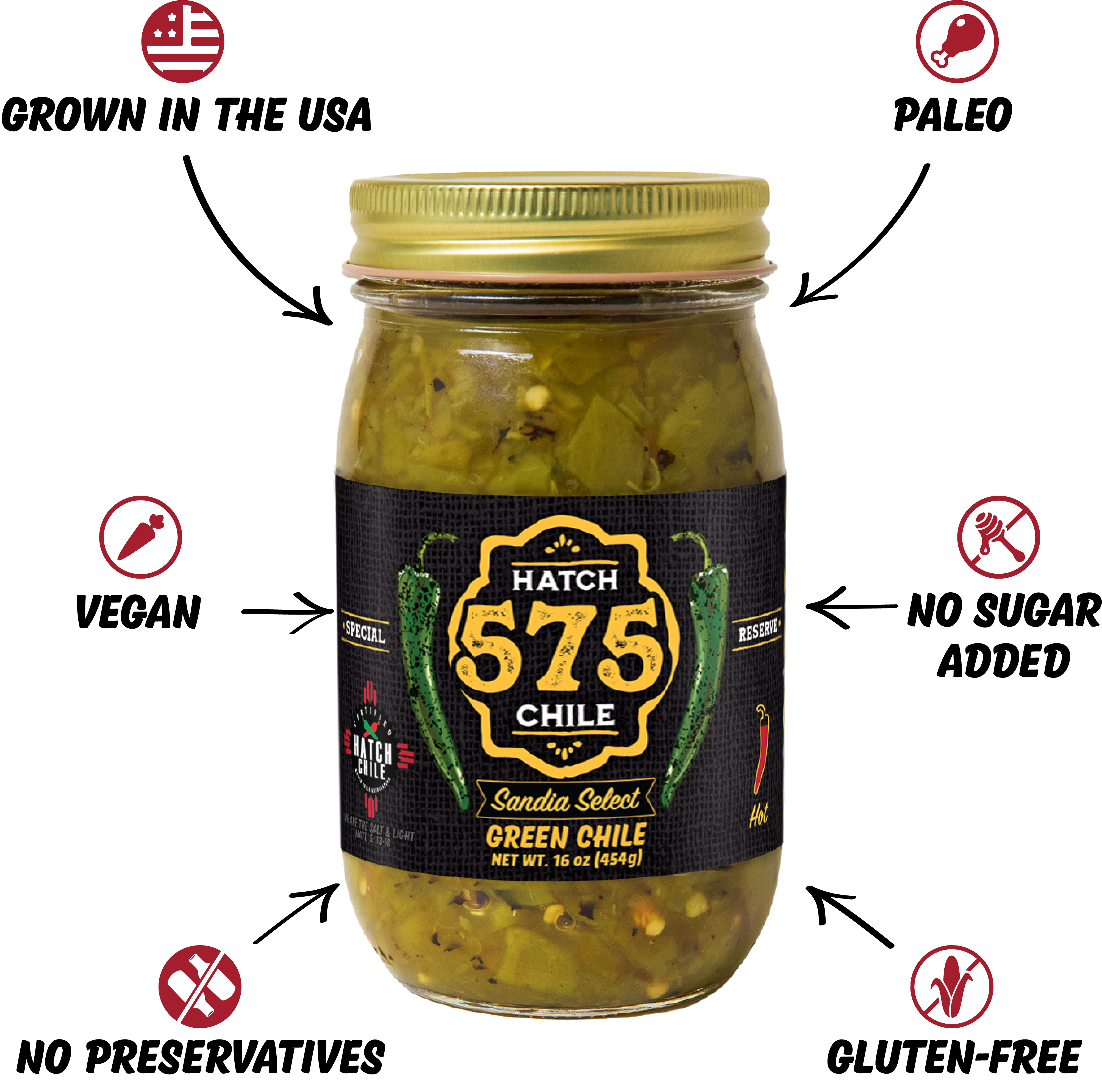 575 Sandia Select Green Hatch Green Chile (Hot) - The Fresh Chile Company