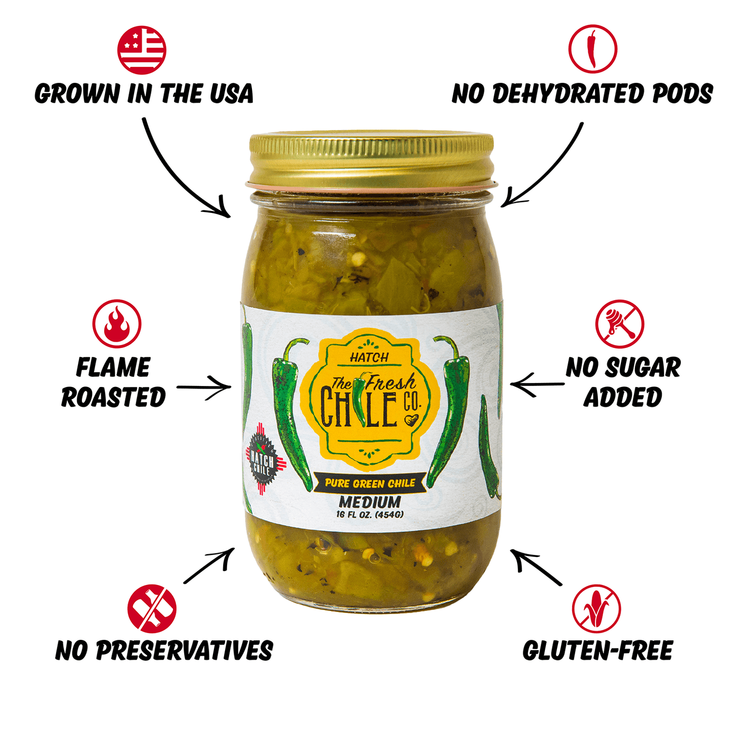 Pure Hatch Green Chile (Mild) - No Salt