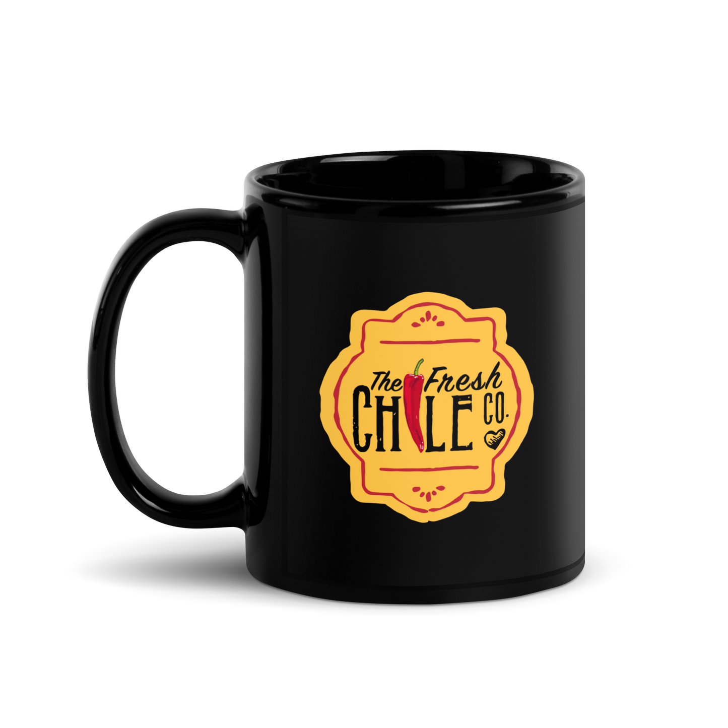 Fresh Chile Black Glossy Mug