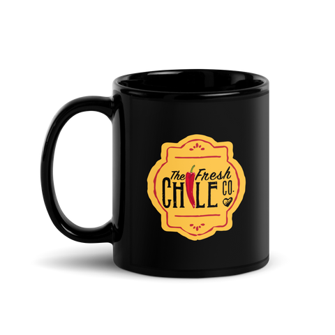 Fresh Chile Black Glossy Mug