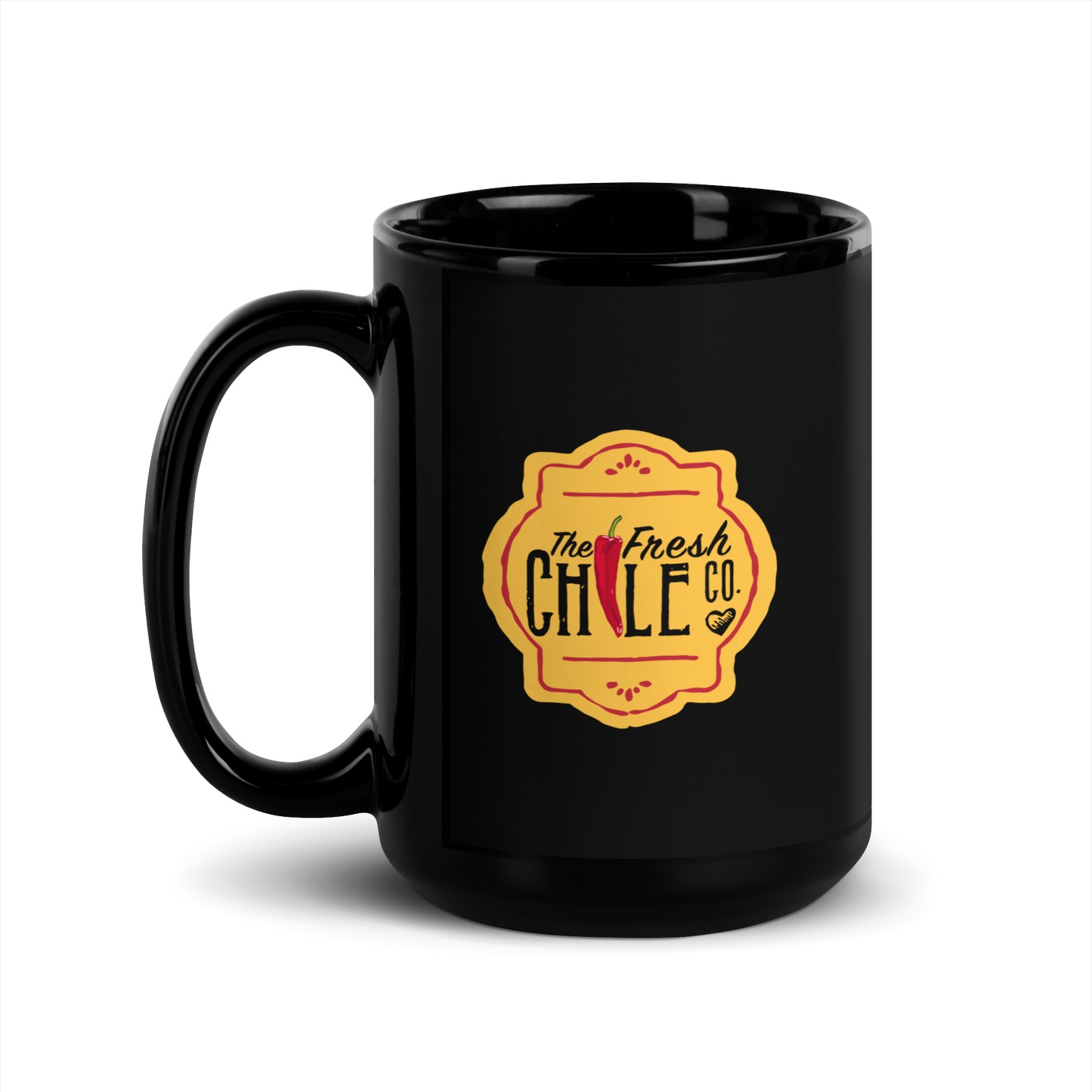 Fresh Chile Black Glossy Mug