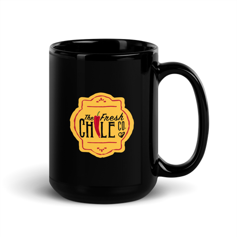 Fresh Chile Black Glossy Mug