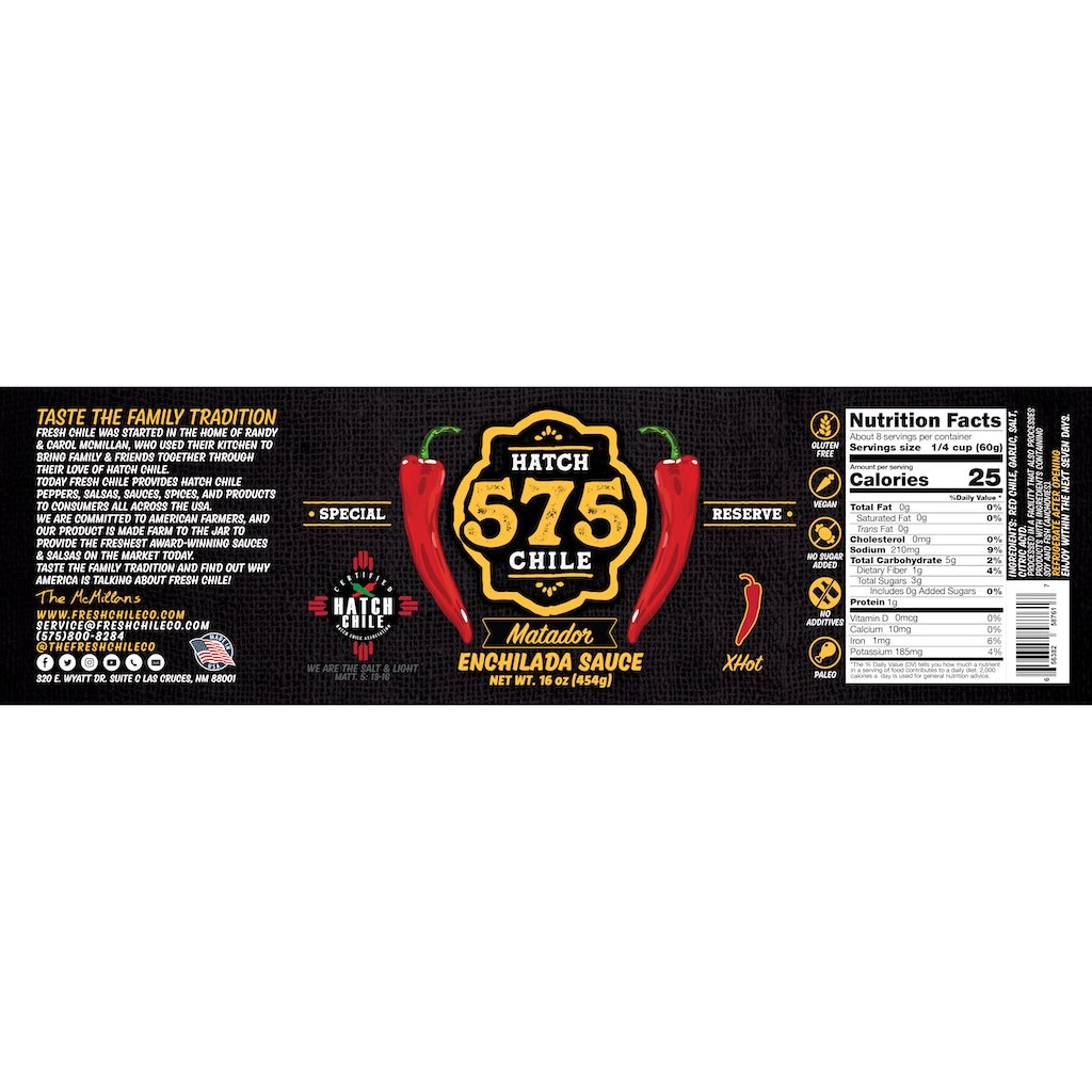 575 Matador Hatch Red Chile Enchilada Sauce (XHot) product image 6