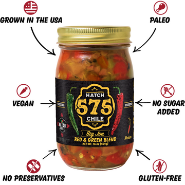 575 Big Jim Hatch Red & Green Chile Blend (Medium) 575 Big Jim Hatch Red & Green Chile Blend (Medium)