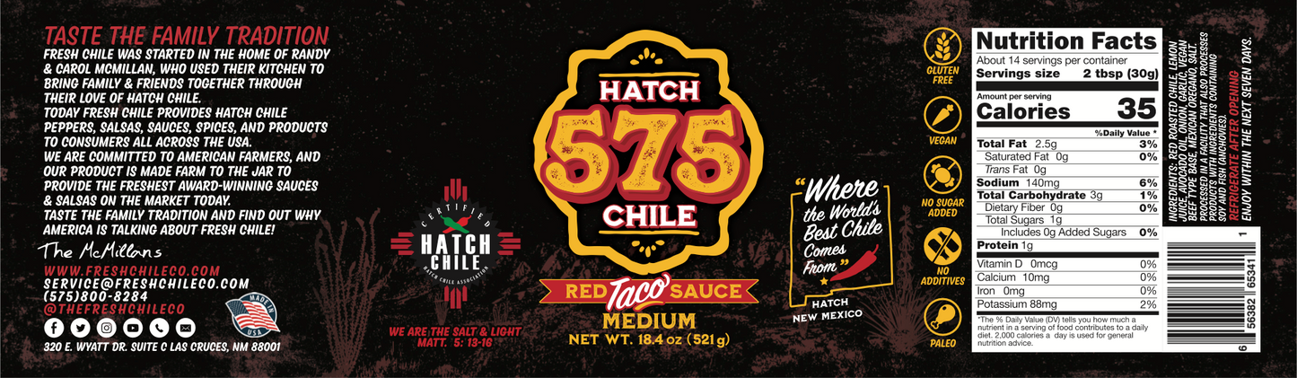 575 Hatch Red Chile | Street Taco Sauce