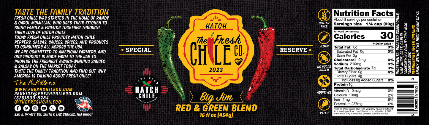 2023 Big Jim Hatch Red & Green Blend Chile (Medium)