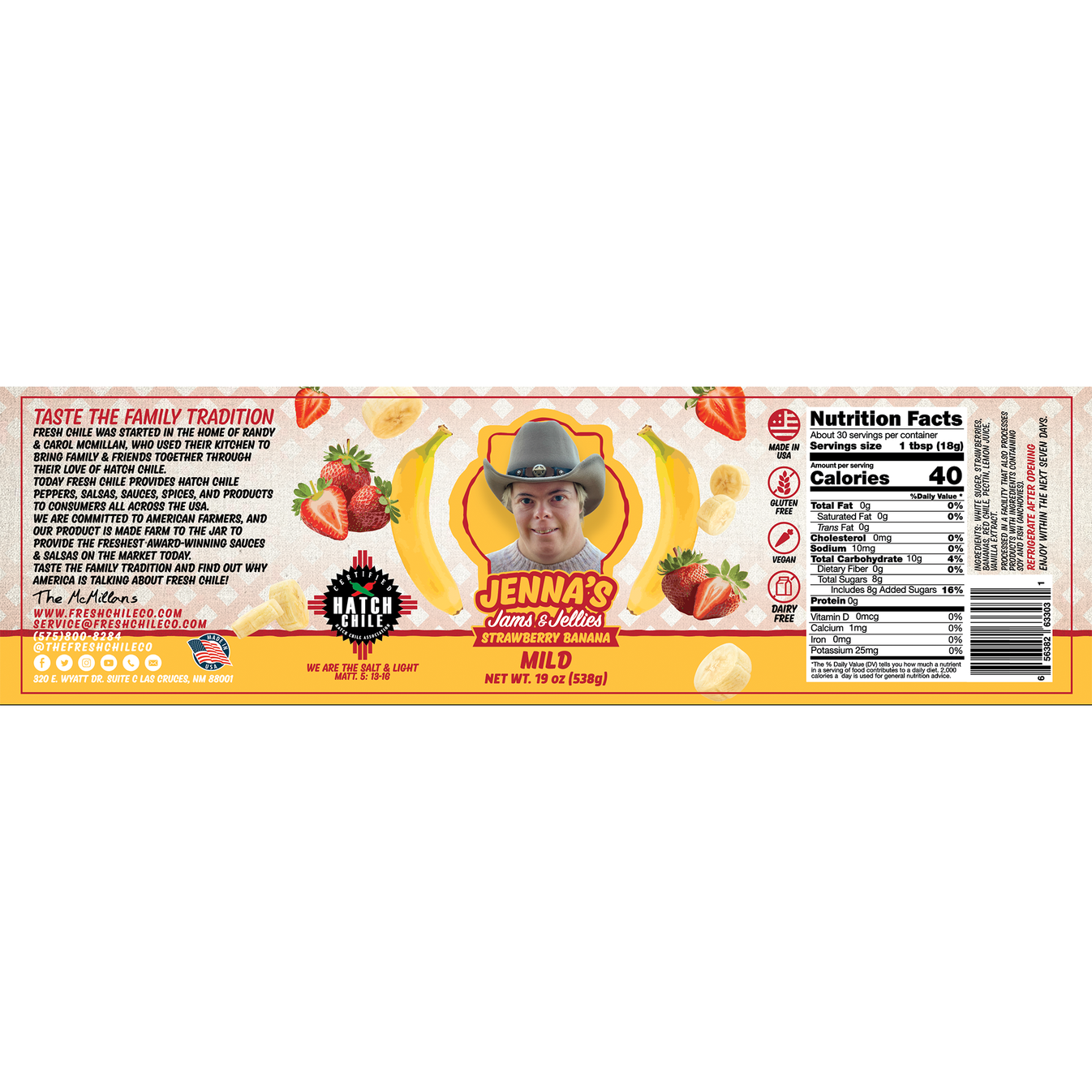 Jenna’s Jams & Jellies | Hatch Chile Strawberry Banana Jam product image 3