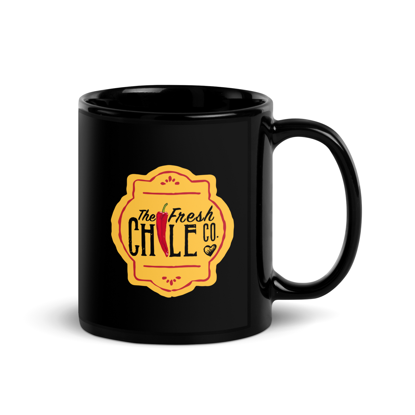 Fresh Chile Black Glossy Mug