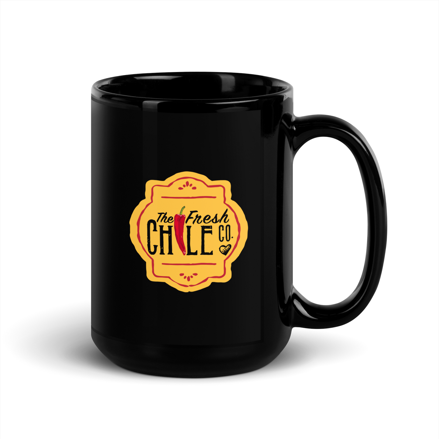 Fresh Chile Black Glossy Mug